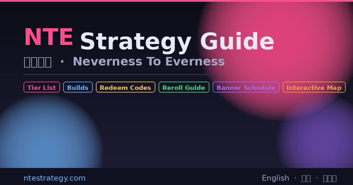 NTE Strategy Guide – Neverness To Everness | 异环攻略 Tier List, Codes & Builds